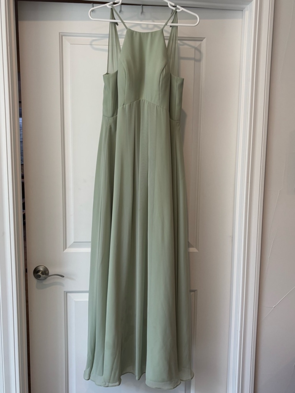 Azazie Sage Green Chiffon Maxi Dress